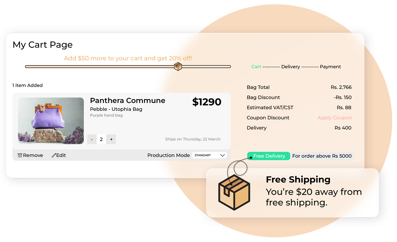 ecommerce onsite marketing cart progress bar
