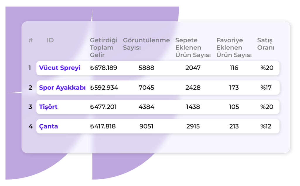 analitik detayli satis raporu